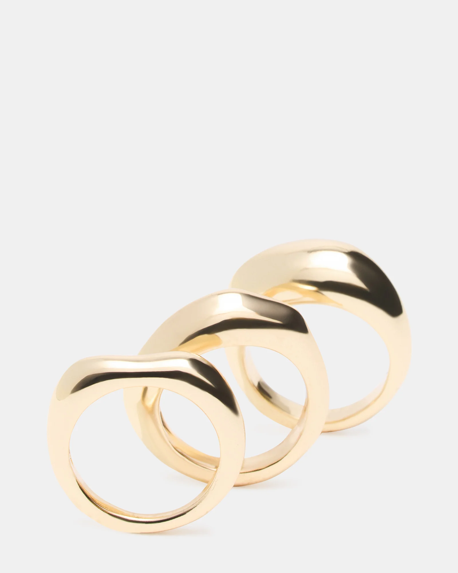 WAVY STACKABLE RINGS GOLD - Image 2