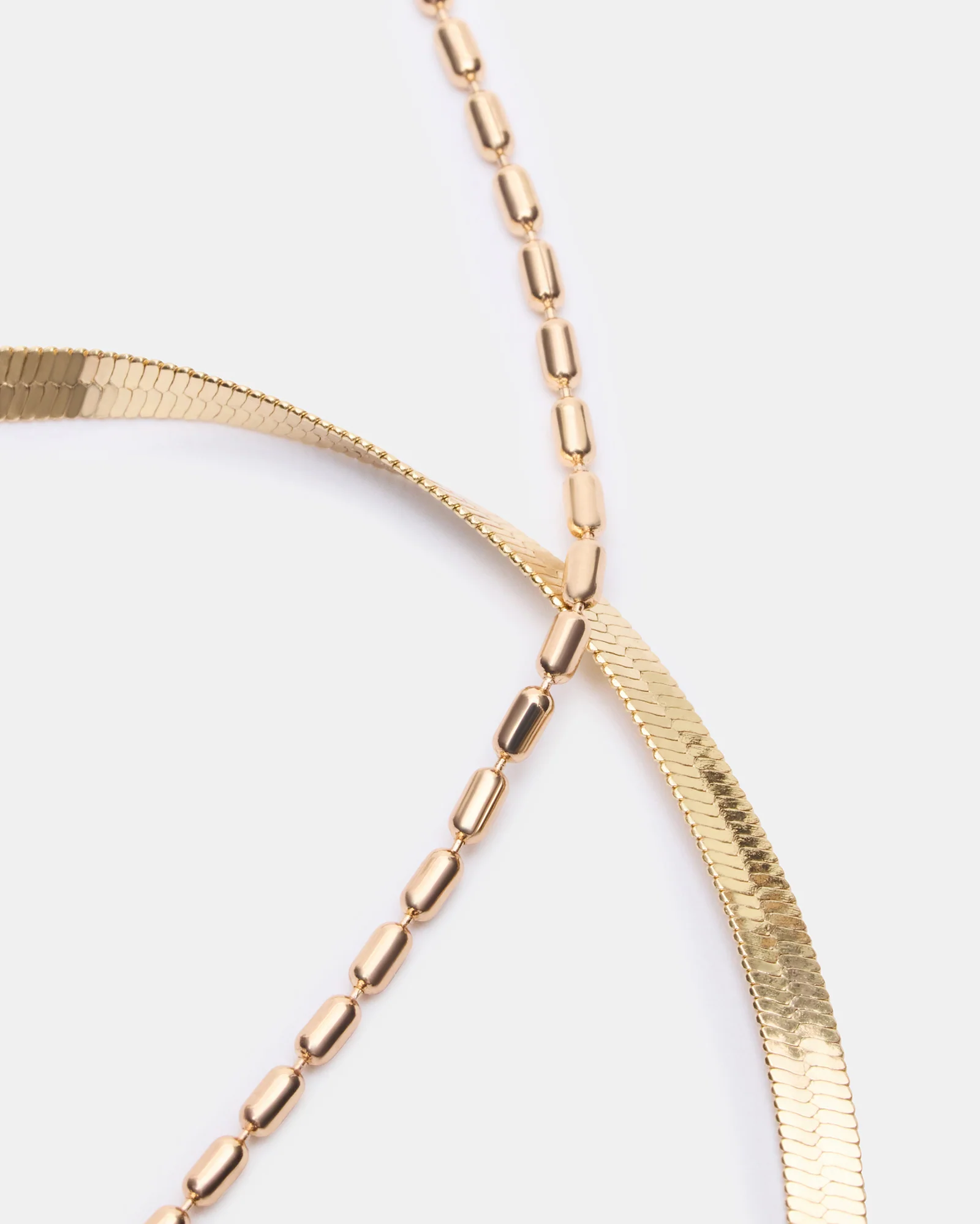 HERRINGBONE CHAIN ANKLET SET GOLD - Image 4