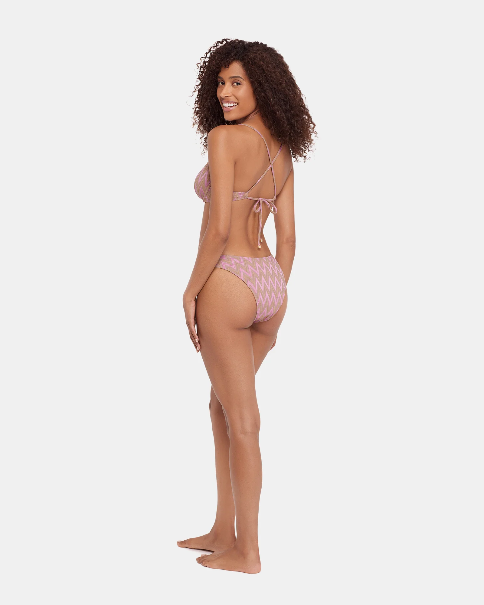 CHEVRON SHINE BIKINI TOP PURPLE - Image 2