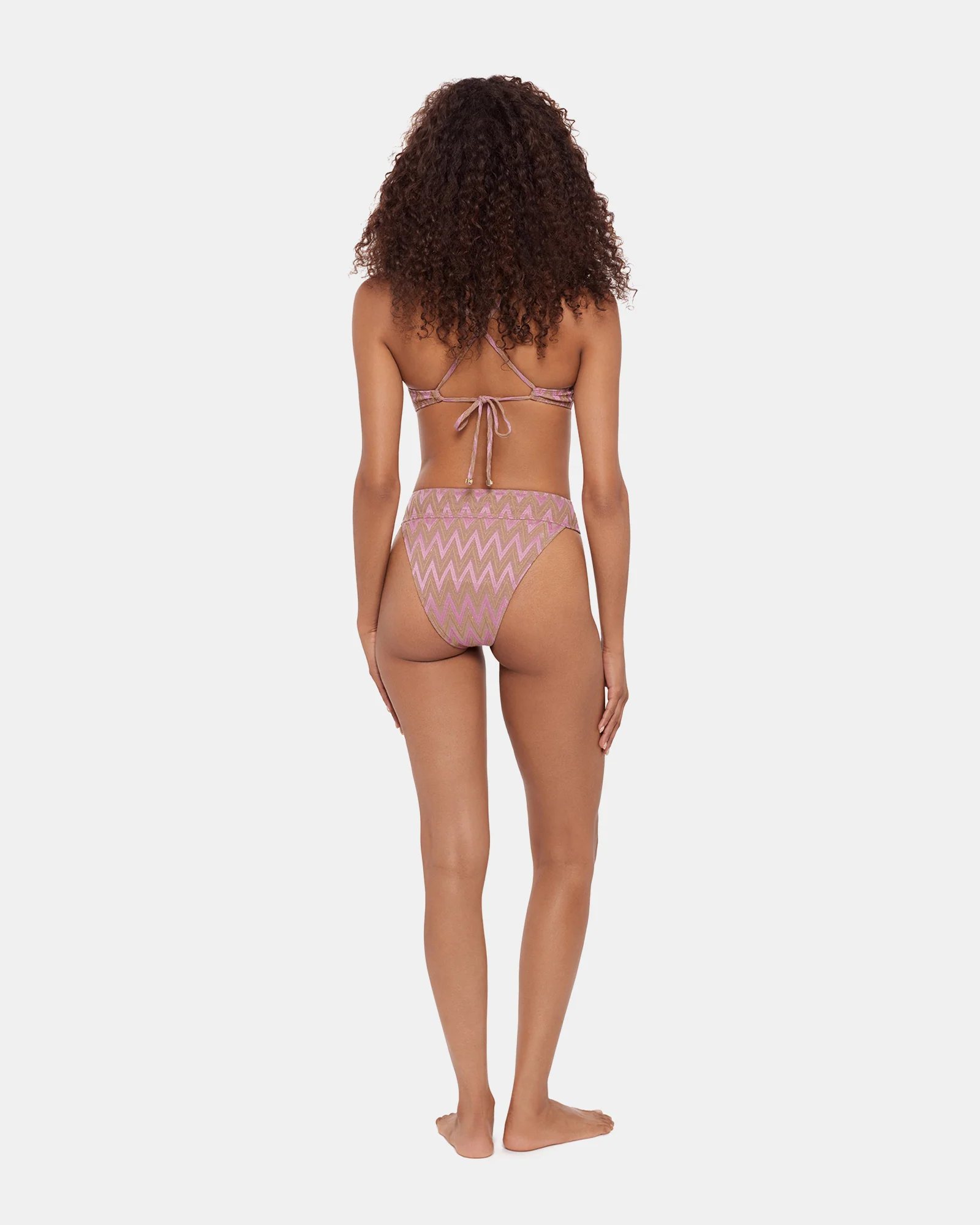 CHEVRON SHINE BIKINI TOP PURPLE - Image 3