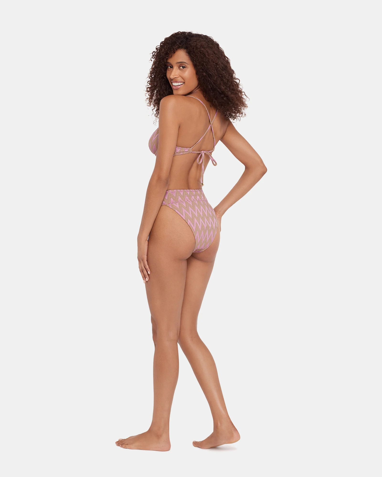 CHEVRON SHINE BIKINI BOTTOM PURPLE - Image 2
