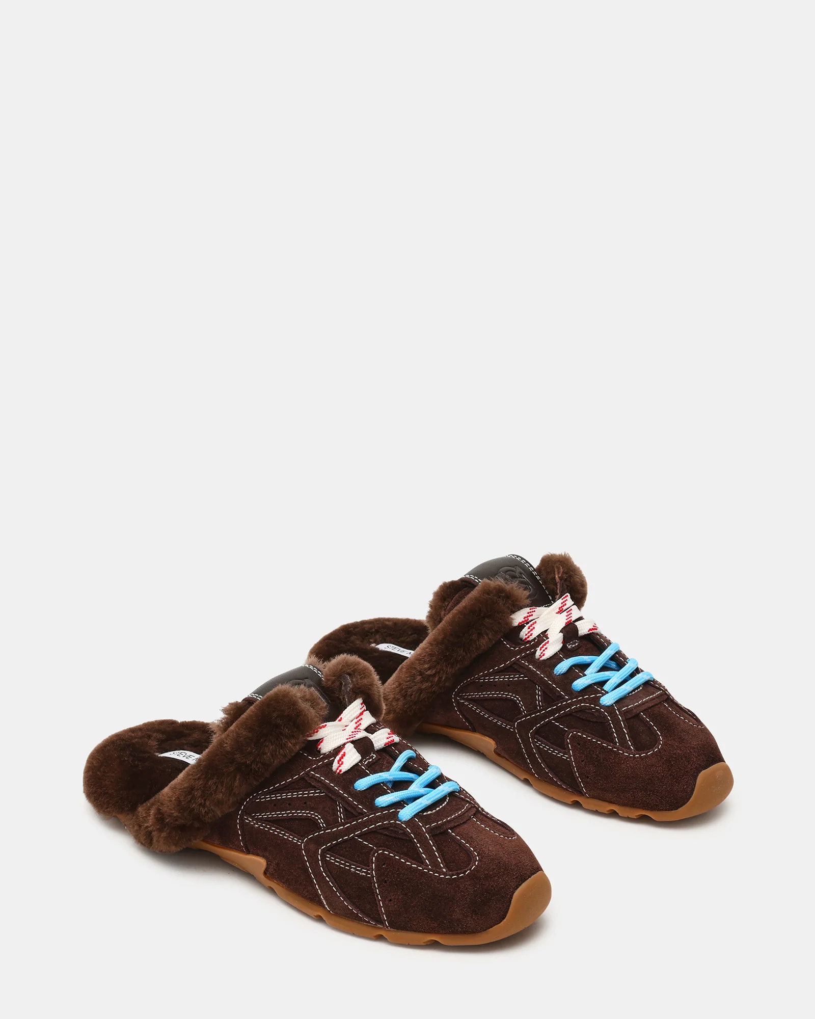 AZIEL MULE FAUX FUR CHOCOLATE BROWN SUEDE - Image 2