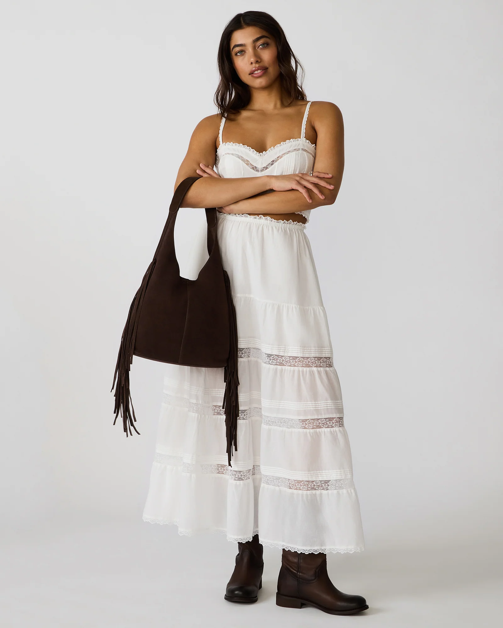 AUTUMN FRINGE BAG CHOCOLATE - Image 10
