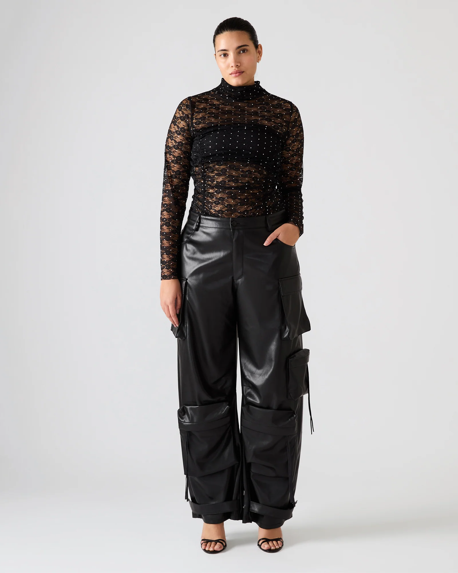 VEGAN LEATHER DUO PANT BLACK - Image 2