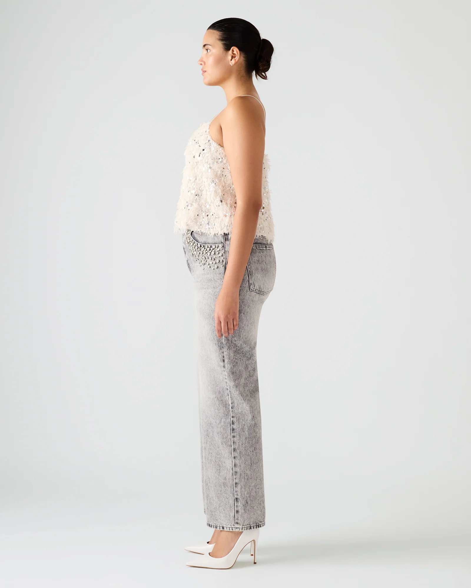 BLAKELYN FEATHER TOP IVORY - Image 4