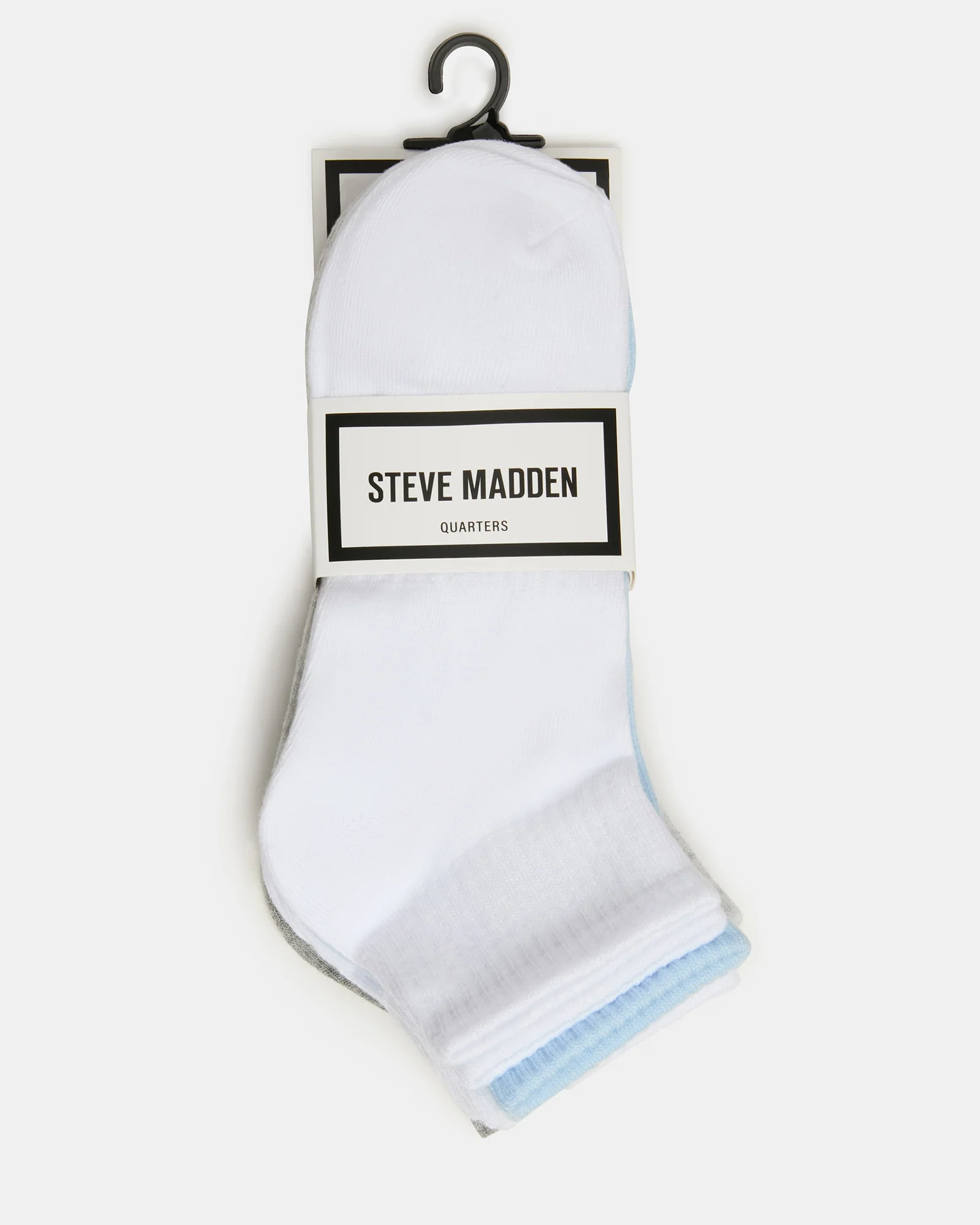 6 PACK PEYTON RIBBED QUARTER SOCKS WHITE MULTI - Image 3