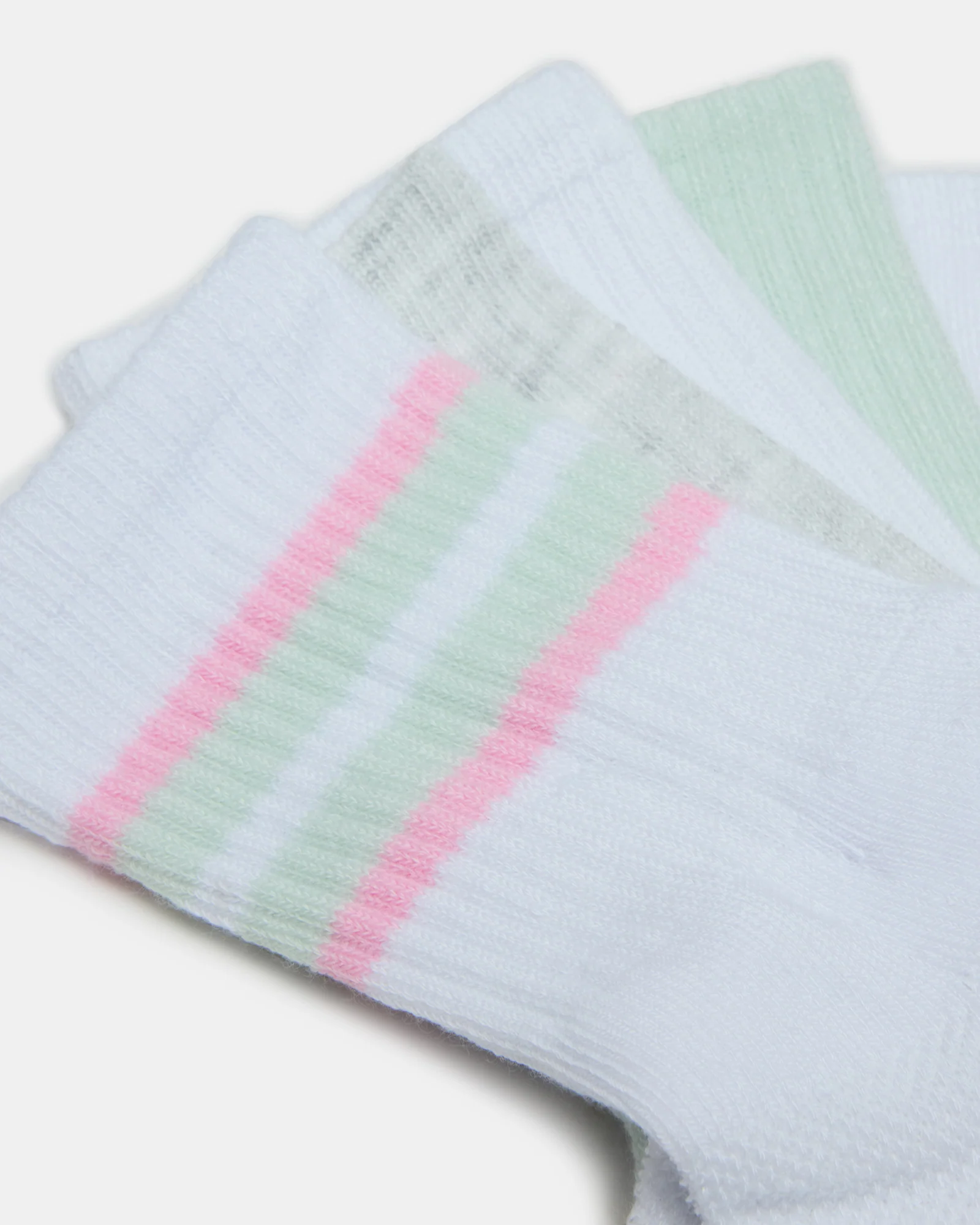 5 PACK STRIPED SOCKS WHITE MULTI - Image 2