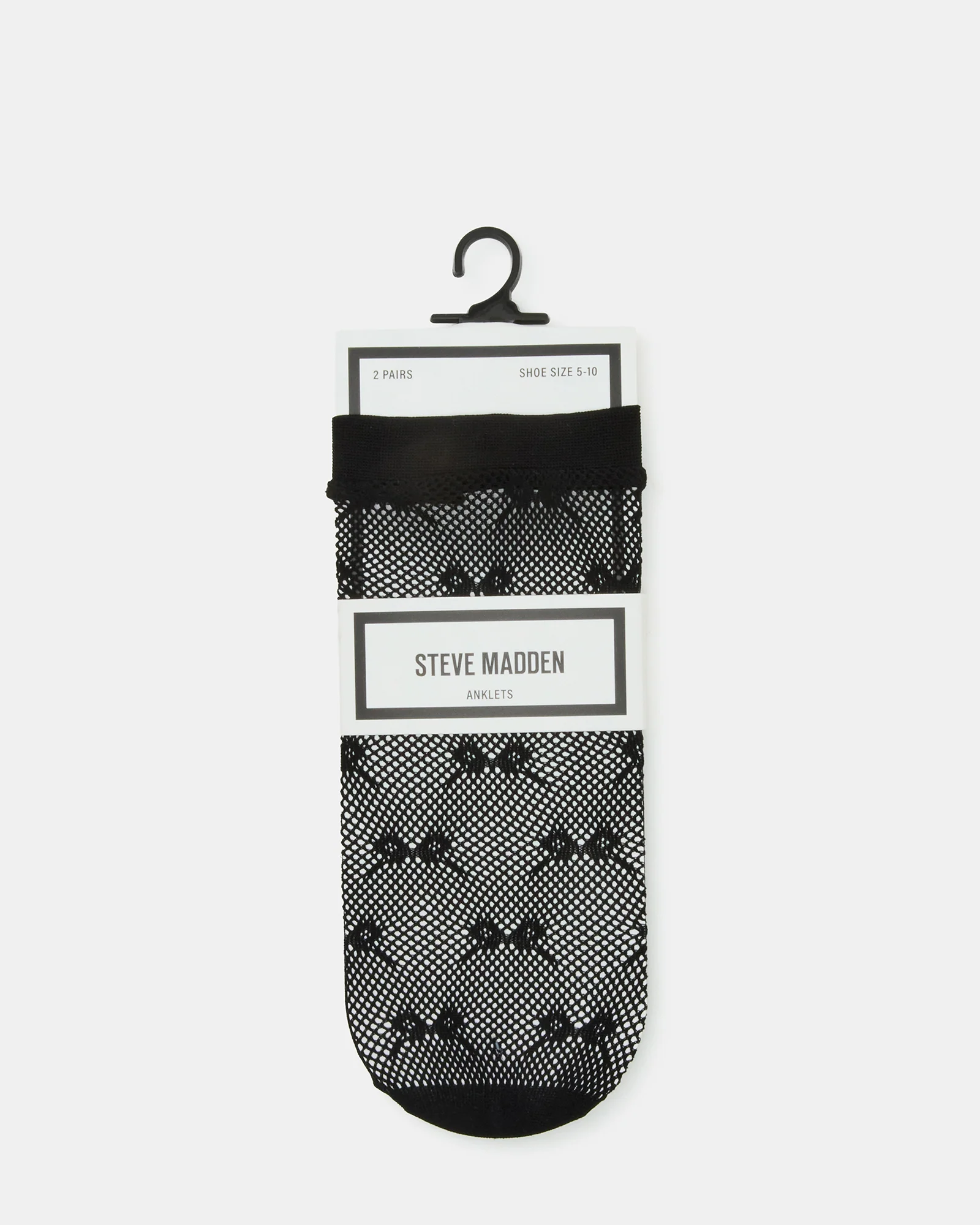 2 PACK BOW FISHNET ANKLET SOCKS BLACK - Image 4