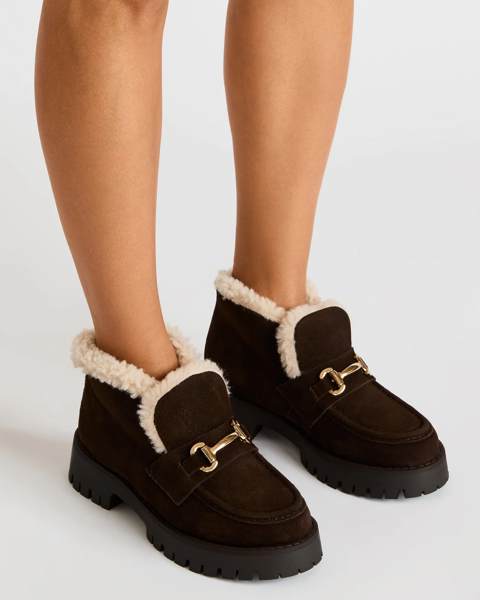 LEON FAUX FUR CHOCOLATE BROWN SUEDE - Image 2