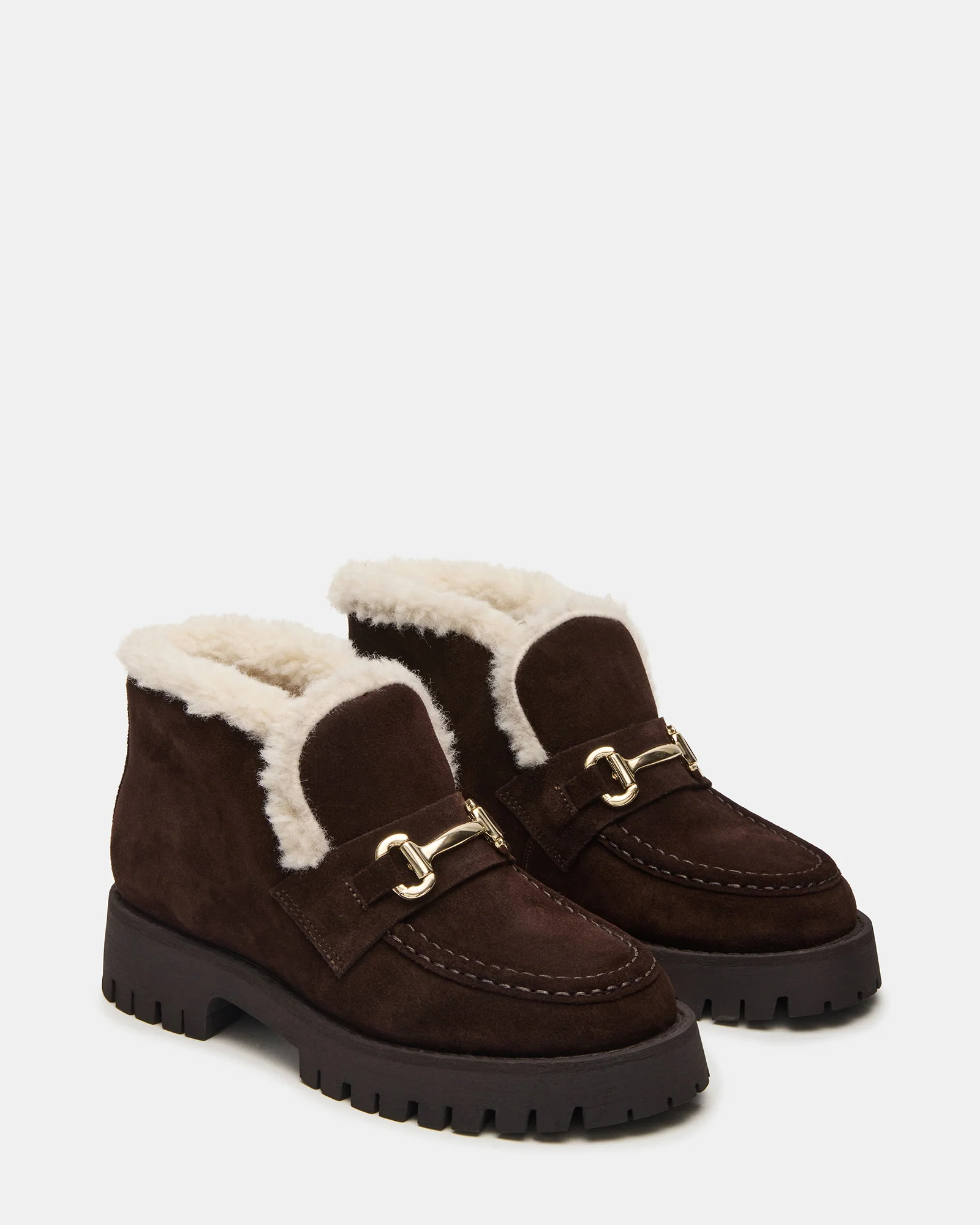 LEON FAUX FUR CHOCOLATE BROWN SUEDE - Image 3