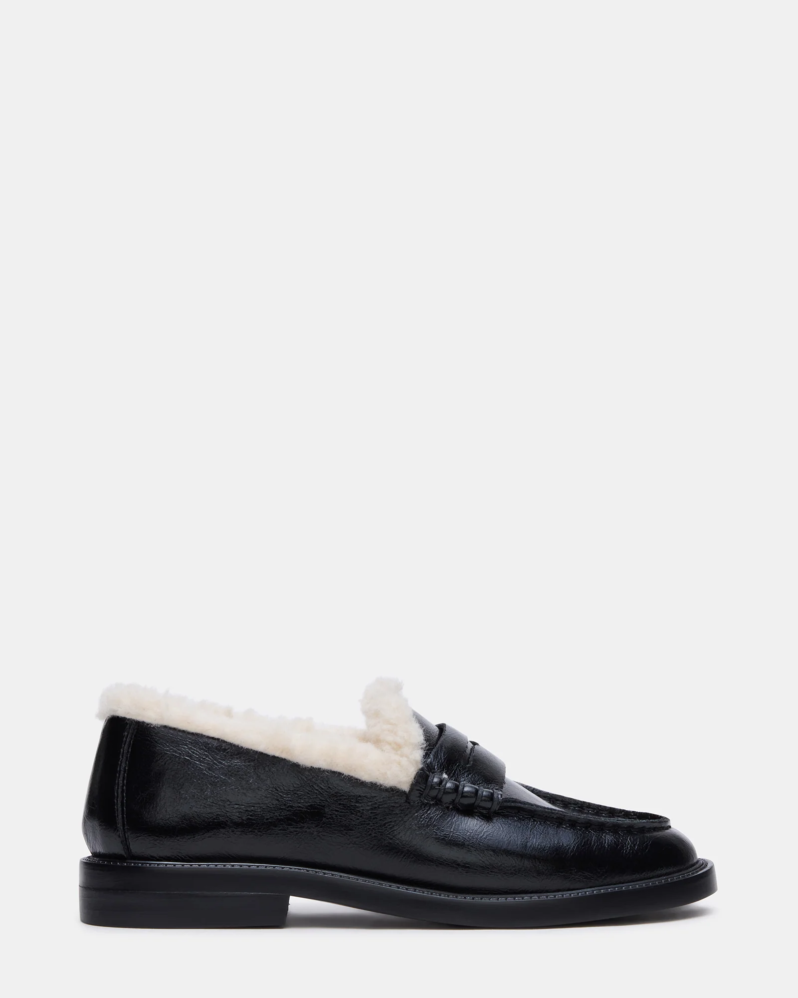 MADISON FAUX FUR BLACK LEATHER