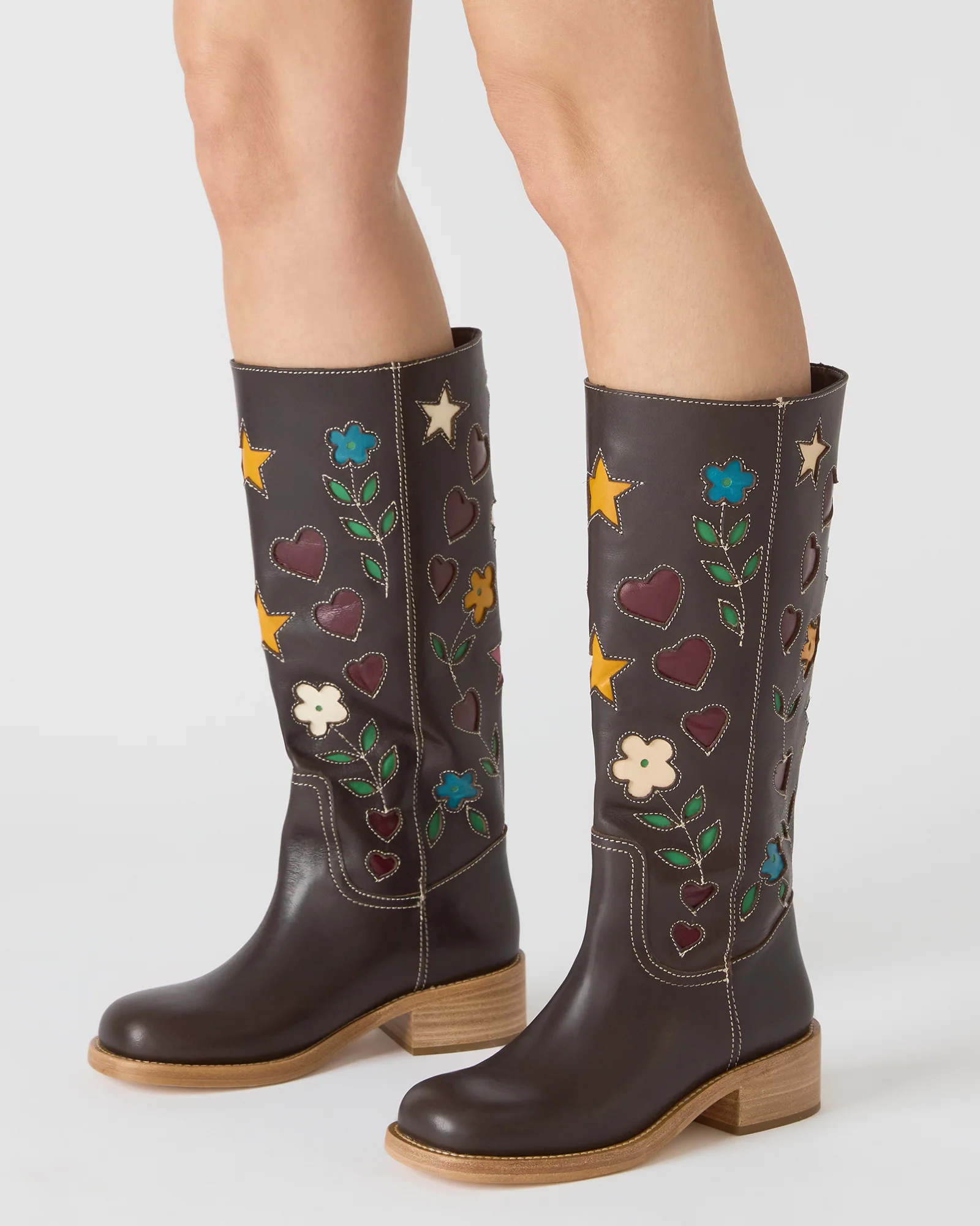RIGGS FLORAL BROWN LEATHER - Image 2