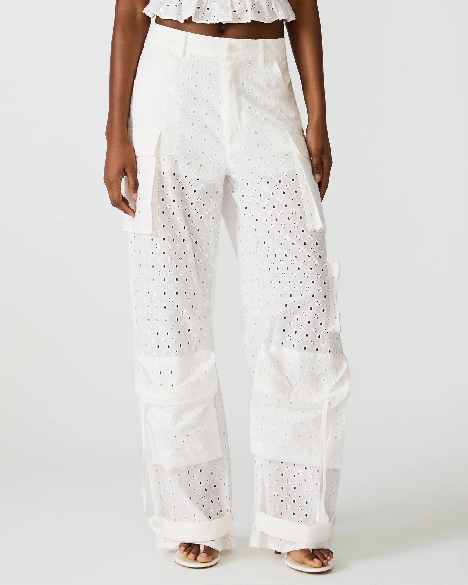 DUO PANT WHITE EYELET - Image 2