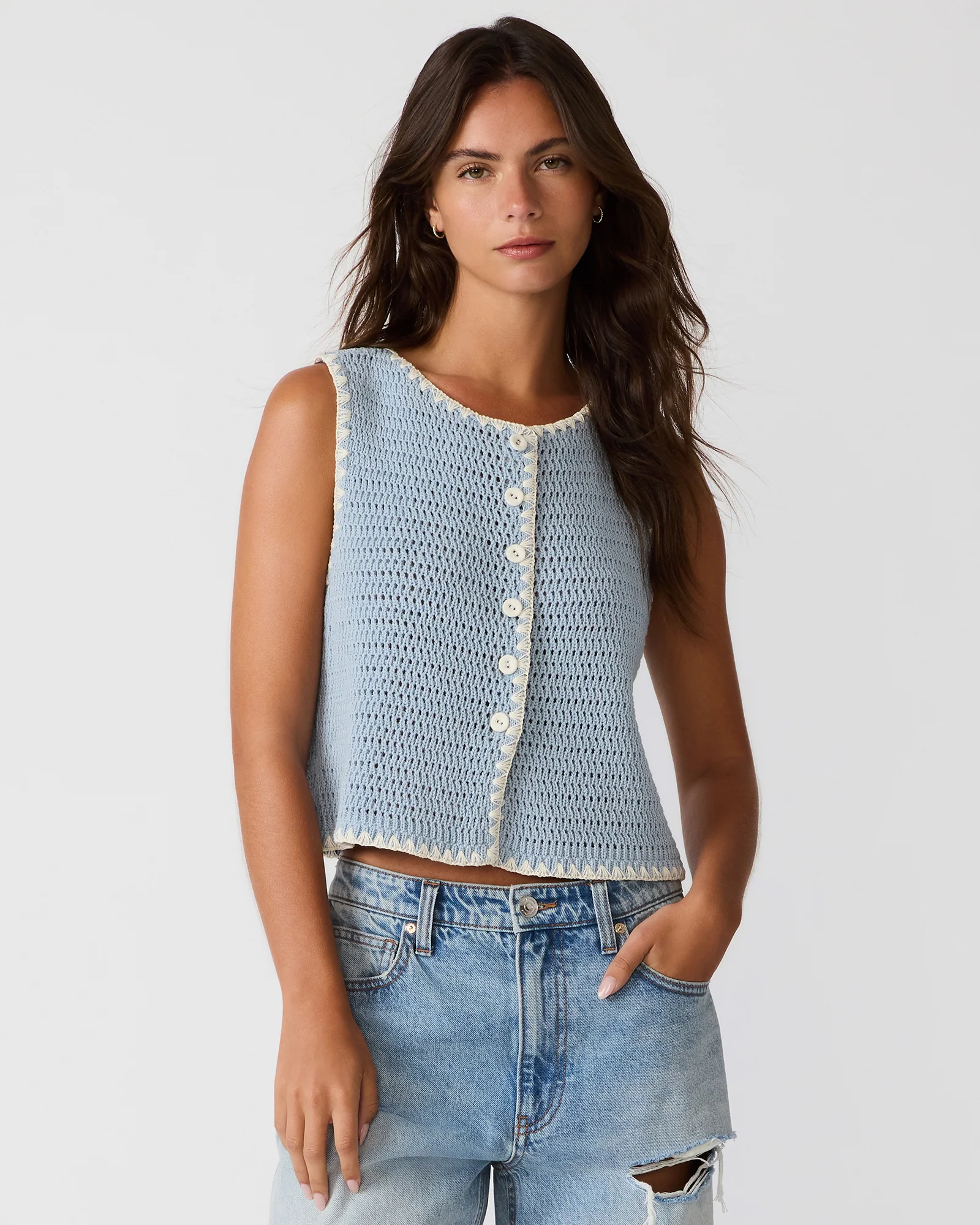 ANNYA SWEATER VEST BLUE ICE - Image 2