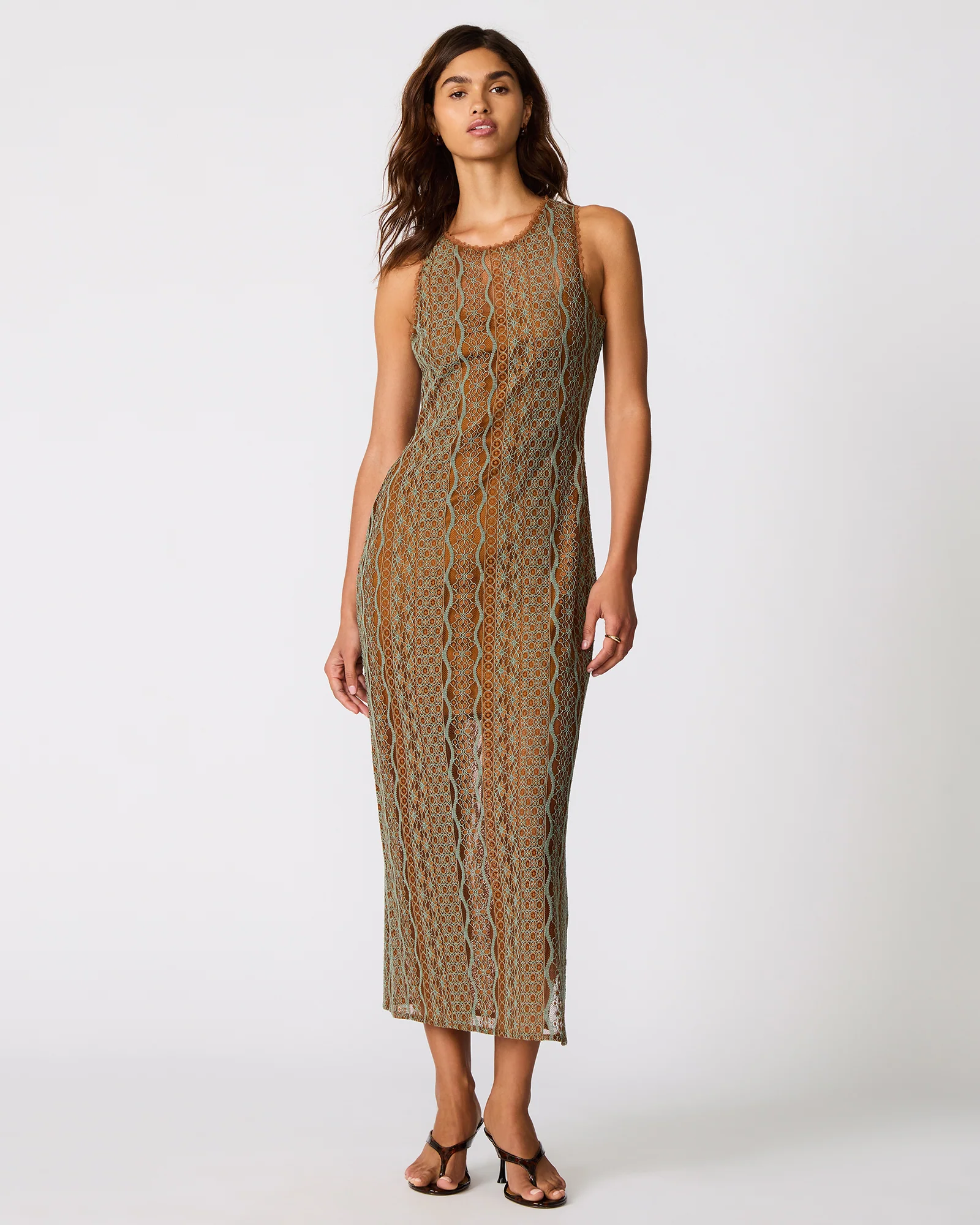 NYSSA DRESS RUST MULTI