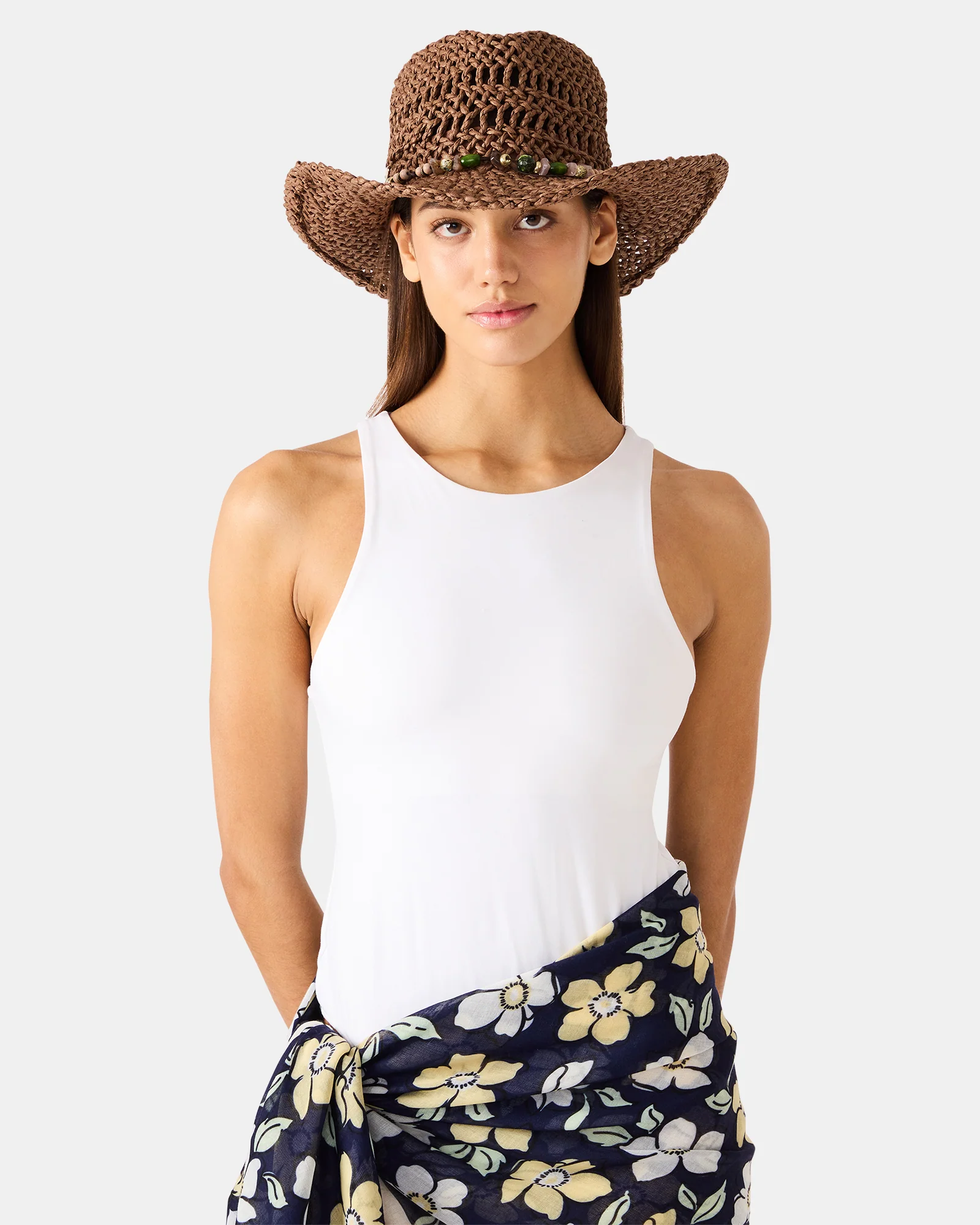 LEI BEADED TRIM WESTERN HAT BLACK - Image 4