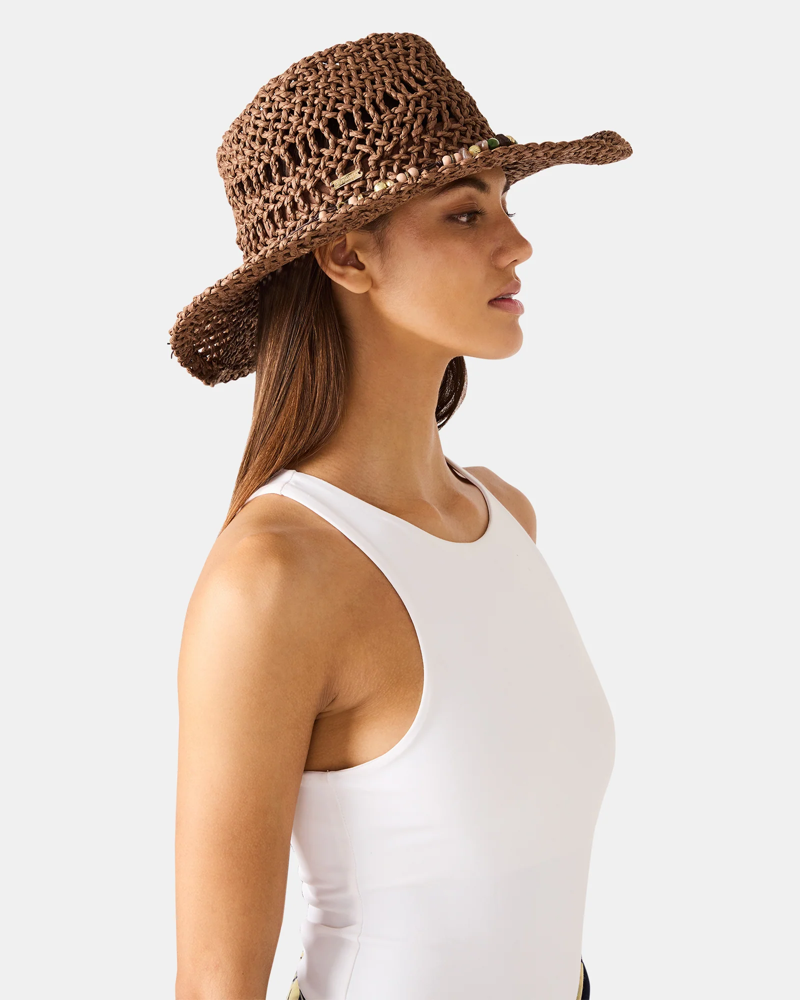 LEI BEADED TRIM WESTERN HAT BLACK - Image 5
