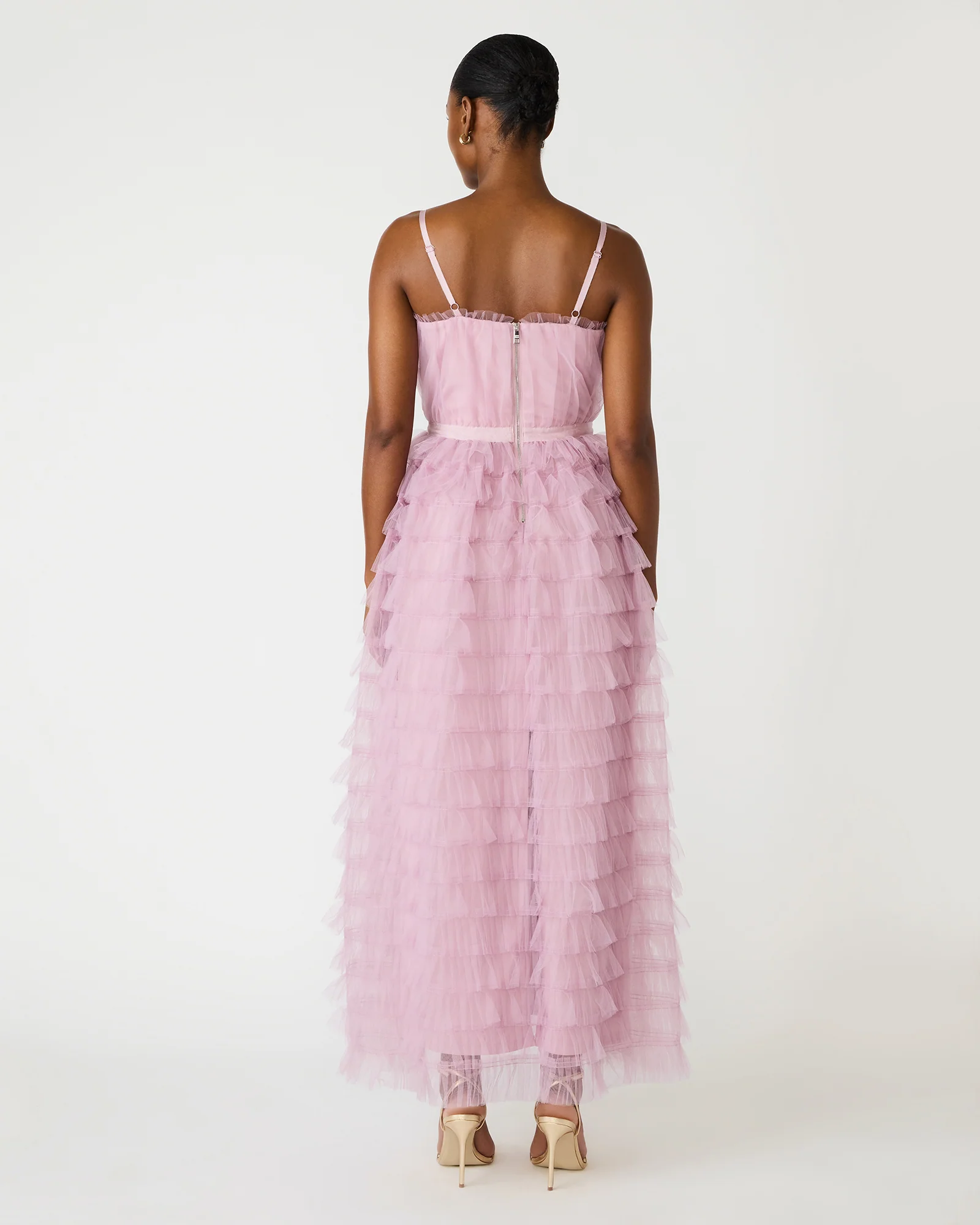 TIERED TULLE GOWN DAWN PINK - Image 3