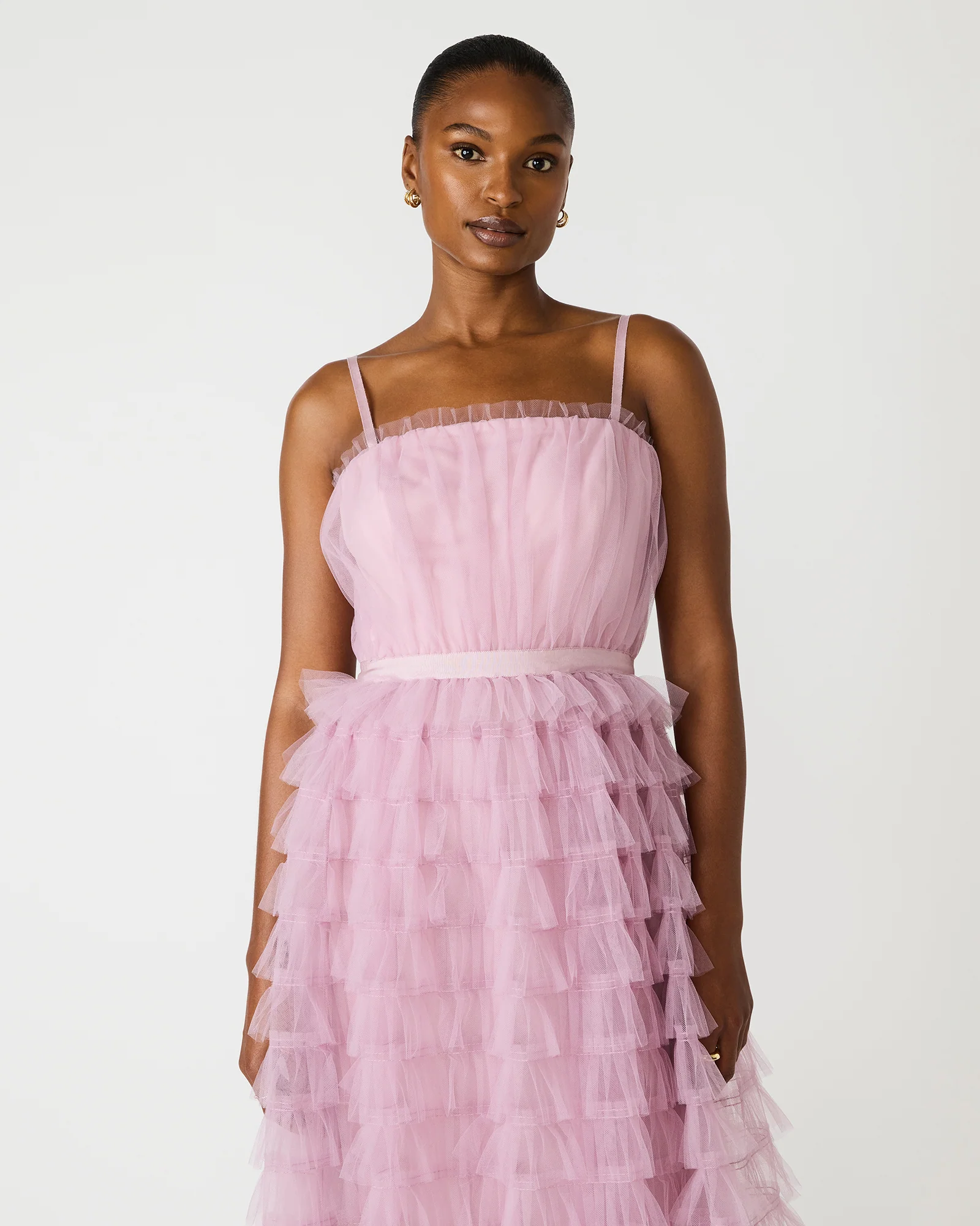 TIERED TULLE GOWN DAWN PINK - Image 4