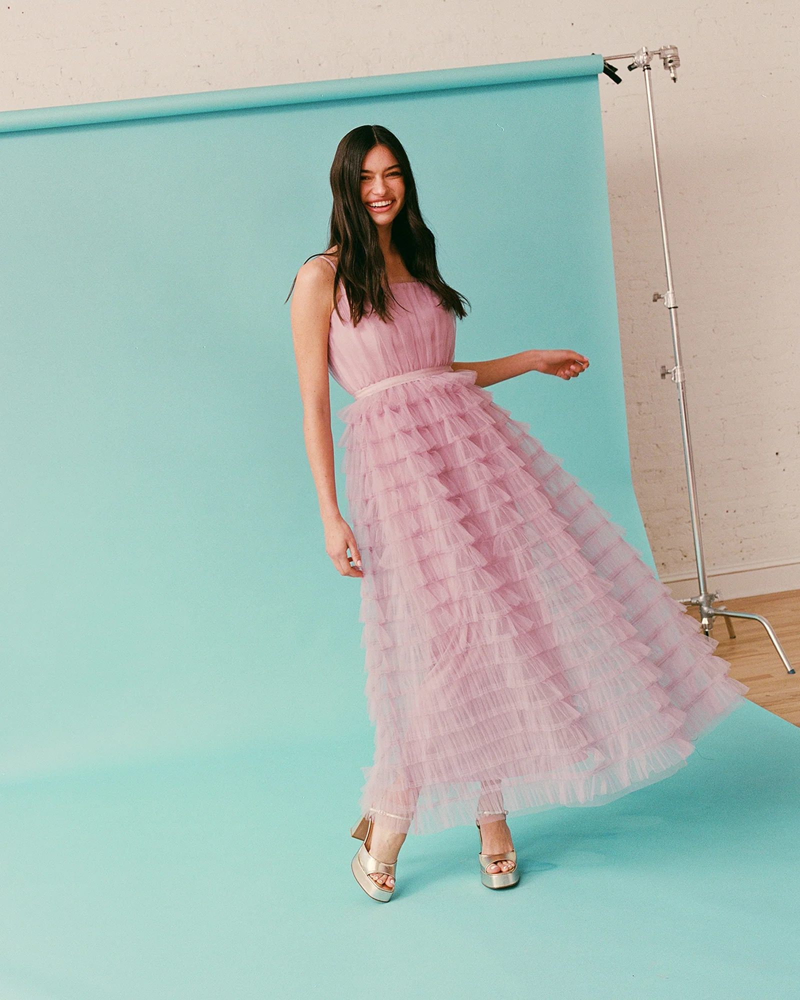 TIERED TULLE GOWN DAWN PINK - Image 6